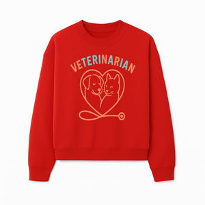 Veterinarian Love Art Print - Dog and Cat Heart Illustration for Pet Lovers - Animal Care Decor - Sweatshirt 1758347431282.jpg