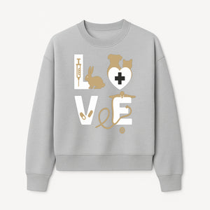 Veterinary Love Decor: Heartwarming Wall Art for Pet Owners - Cute Rabbit, Dog, Cat, and Medical Symbols - Sweatshirt 1758347431403.jpg
