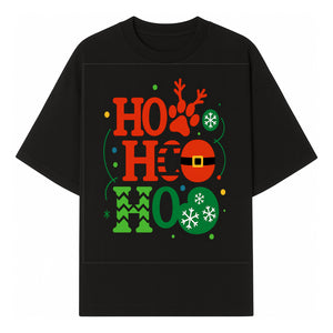 Festive Ho Ho Ho Christmas Wall Art with Snowflakes, Reindeer, and Santa Hat Design - Holiday Decor for Home or Office - T-shirt 1758347431425.jpg