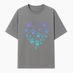 Heart-Shaped Paw Print Wall Art - Cute Pet Lover Decor for Dog and Cat Owners - Pastel Animal Design - T-shirt 1758347431435.jpg