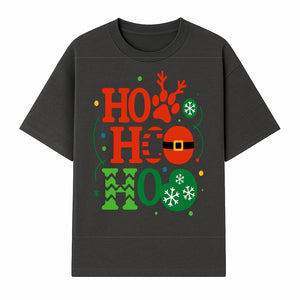 Festive Ho Ho Ho Christmas Wall Art with Snowflakes, Reindeer, and Santa Hat Design - Holiday Decor for Home or Office - T-shirt 1758347431543.jpg