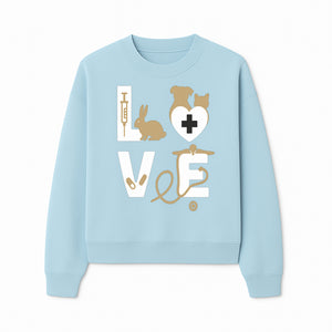 Veterinary Love Decor: Heartwarming Wall Art for Pet Owners - Cute Rabbit, Dog, Cat, and Medical Symbols - Sweatshirt 1758347431549.jpg