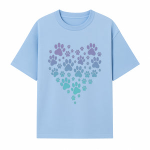Heart-Shaped Paw Print Wall Art - Cute Pet Lover Decor for Dog and Cat Owners - Pastel Animal Design - T-shirt 1758347431597.jpg