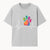 Rainbow Paw Print with Heartbeat Graphic - Pet Lover's Decor, Cute Animal Art, Colorful Veterinary Gifts, Home Wall Art - T-shirt 1758347431629.jpg