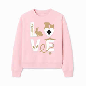 Veterinary Love Decor: Heartwarming Wall Art for Pet Owners - Cute Rabbit, Dog, Cat, and Medical Symbols - Sweatshirt 1758347431675.jpg
