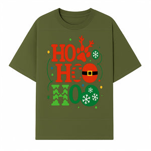 Festive Ho Ho Ho Christmas Wall Art with Snowflakes, Reindeer, and Santa Hat Design - Holiday Decor for Home or Office - T-shirt 1758347431690.jpg