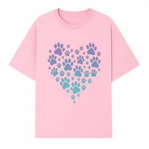 Heart-Shaped Paw Print Wall Art - Cute Pet Lover Decor for Dog and Cat Owners - Pastel Animal Design - T-shirt 1758347431733.jpg