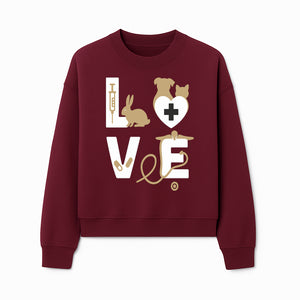 Veterinary Love Decor: Heartwarming Wall Art for Pet Owners - Cute Rabbit, Dog, Cat, and Medical Symbols - Sweatshirt 1758347431797.jpg