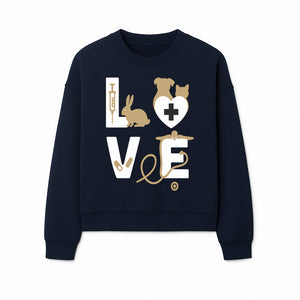 Veterinary Love Decor: Heartwarming Wall Art for Pet Owners - Cute Rabbit, Dog, Cat, and Medical Symbols - Sweatshirt 1758347431891.jpg