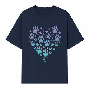 Heart-Shaped Paw Print Wall Art - Cute Pet Lover Decor for Dog and Cat Owners - Pastel Animal Design - T-shirt 1758347431991.jpg