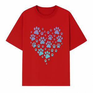Heart-Shaped Paw Print Wall Art - Cute Pet Lover Decor for Dog and Cat Owners - Pastel Animal Design - T-shirt 1758347432115.jpg
