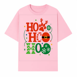 Festive Ho Ho Ho Christmas Wall Art with Snowflakes, Reindeer, and Santa Hat Design - Holiday Decor for Home or Office - T-shirt 1758347432118.jpg