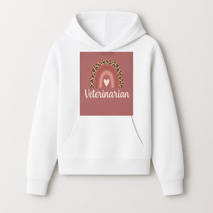 Veterinarian Rainbow Graphic Tee | Cute Animal Lover Shirt | Leopard Print Design | Pet Care Apparel | Gifts for Vet Professionals - Hoodie 1758347432141.jpg