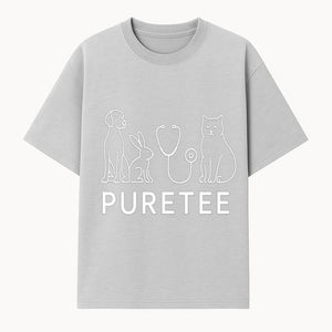 Pet Health Logo - Dog, Cat, Rabbit & Stethoscope Design - PureTee Veterinary Clinic Branding - Modern Pet Care Signage - T-shirt 1758347432141.jpg