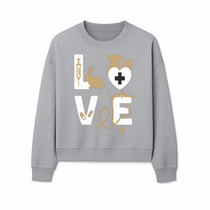 Veterinary Love Decor: Heartwarming Wall Art for Pet Owners - Cute Rabbit, Dog, Cat, and Medical Symbols - Sweatshirt 1758347432189.jpg