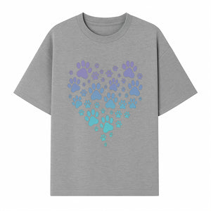 Heart-Shaped Paw Print Wall Art - Cute Pet Lover Decor for Dog and Cat Owners - Pastel Animal Design - T-shirt 1758347432243.jpg
