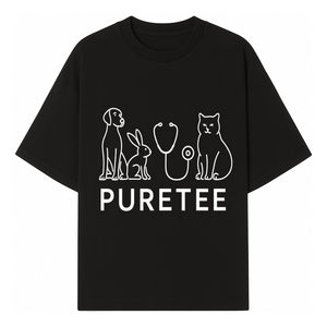 Pet Health Logo - Dog, Cat, Rabbit & Stethoscope Design - PureTee Veterinary Clinic Branding - Modern Pet Care Signage - T-shirt 1758347432271.jpg