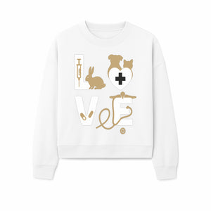 Veterinary Love Decor: Heartwarming Wall Art for Pet Owners - Cute Rabbit, Dog, Cat, and Medical Symbols - Sweatshirt 1758347432325.jpg