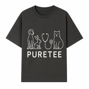 Pet Health Logo - Dog, Cat, Rabbit & Stethoscope Design - PureTee Veterinary Clinic Branding - Modern Pet Care Signage - T-shirt 1758347432414.jpg
