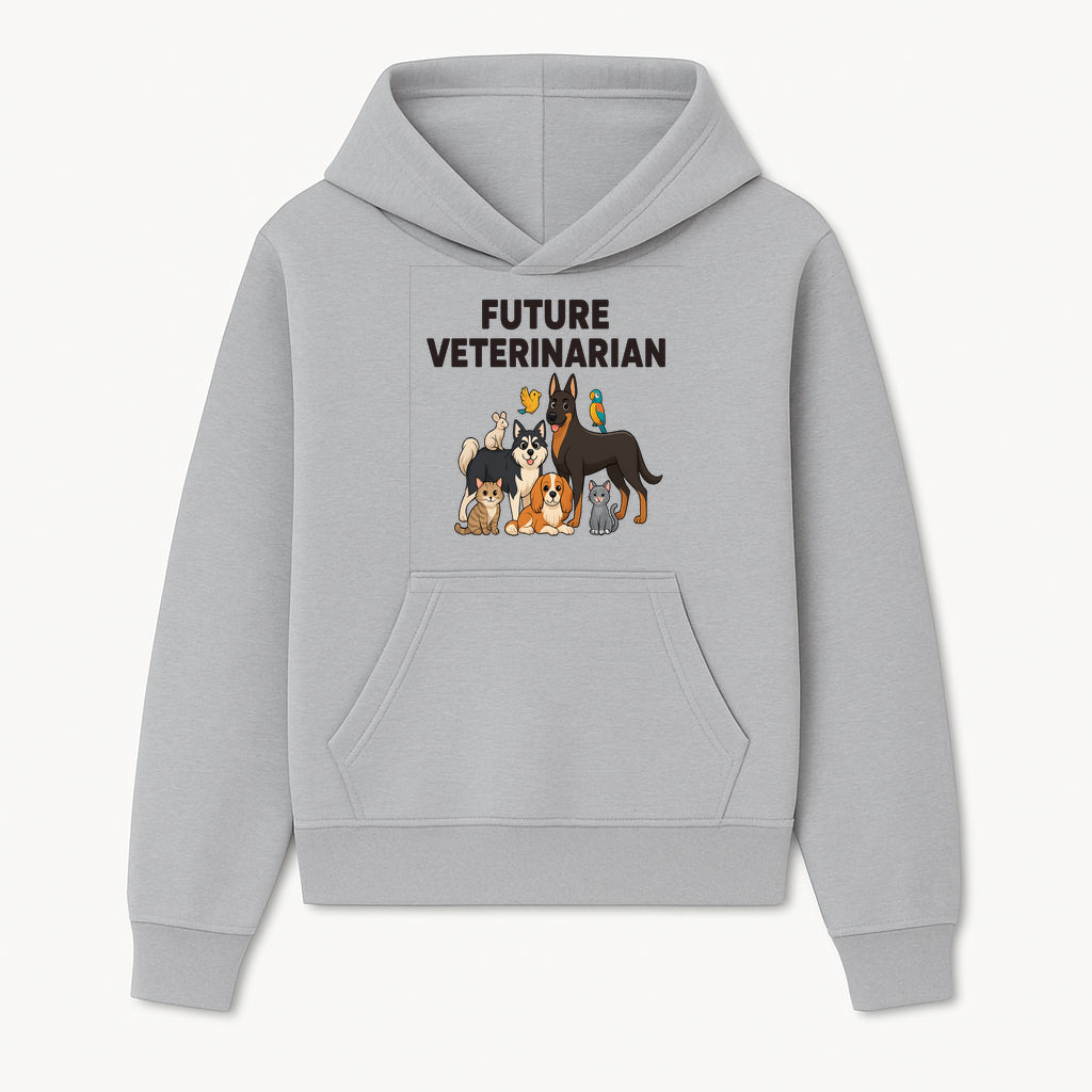 Future Veterinarian Cartoon Design with Cute Pets Dog, Cat, Bird, and More Ideal for Kids and Animal Lovers' Apparel - Hoodie 1758347432482.jpg