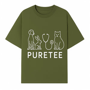 Pet Health Logo - Dog, Cat, Rabbit & Stethoscope Design - PureTee Veterinary Clinic Branding - Modern Pet Care Signage - T-shirt 1758347432536.jpg