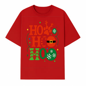 Festive Ho Ho Ho Christmas Wall Art with Snowflakes, Reindeer, and Santa Hat Design - Holiday Decor for Home or Office - T-shirt 1758347432542.jpg