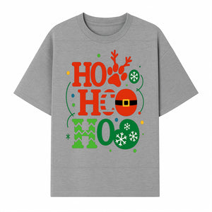 Festive Ho Ho Ho Christmas Wall Art with Snowflakes, Reindeer, and Santa Hat Design - Holiday Decor for Home or Office - T-shirt 1758347432672.jpg