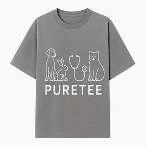 Pet Health Logo - Dog, Cat, Rabbit & Stethoscope Design - PureTee Veterinary Clinic Branding - Modern Pet Care Signage - T-shirt 1758347432674.jpg