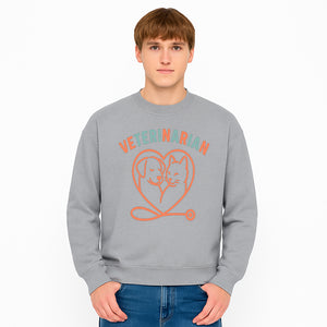 Veterinarian Love Art Print - Dog and Cat Heart Illustration for Pet Lovers - Animal Care Decor - Sweatshirt 1758347432692.jpg