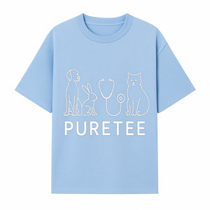 Pet Health Logo - Dog, Cat, Rabbit & Stethoscope Design - PureTee Veterinary Clinic Branding - Modern Pet Care Signage - T-shirt 1758347432813.jpg