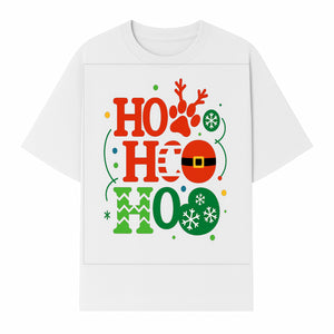 Festive Ho Ho Ho Christmas Wall Art with Snowflakes, Reindeer, and Santa Hat Design - Holiday Decor for Home or Office - T-shirt 1758347432819.jpg