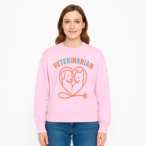 Veterinarian Love Art Print - Dog and Cat Heart Illustration for Pet Lovers - Animal Care Decor - Sweatshirt 1758347432828.jpg