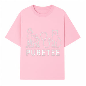Pet Health Logo - Dog, Cat, Rabbit & Stethoscope Design - PureTee Veterinary Clinic Branding - Modern Pet Care Signage - T-shirt 1758347432953.jpg
