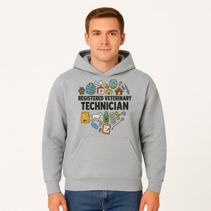 Registered Veterinary Technician Art Print - Pet Care, Animal Health, Veterinary Tools, Cute Dog & Cat Theme Decor - Hoodie 1758347433213.jpg