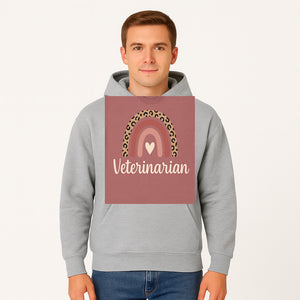 Veterinarian Rainbow Graphic Tee | Cute Animal Lover Shirt | Leopard Print Design | Pet Care Apparel | Gifts for Vet Professionals - Hoodie 1758347433283.jpg