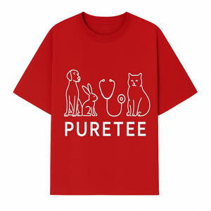 Pet Health Logo - Dog, Cat, Rabbit & Stethoscope Design - PureTee Veterinary Clinic Branding - Modern Pet Care Signage - T-shirt 1758347433319.jpg