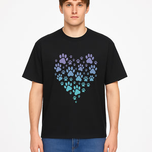 Heart-Shaped Paw Print Wall Art - Cute Pet Lover Decor for Dog and Cat Owners - Pastel Animal Design - T-shirt 1758347433509.jpg