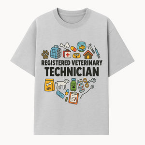 Registered Veterinary Technician Art Print - Pet Care, Animal Health, Veterinary Tools, Cute Dog & Cat Theme Decor - T-shirt 1758347433522.jpg