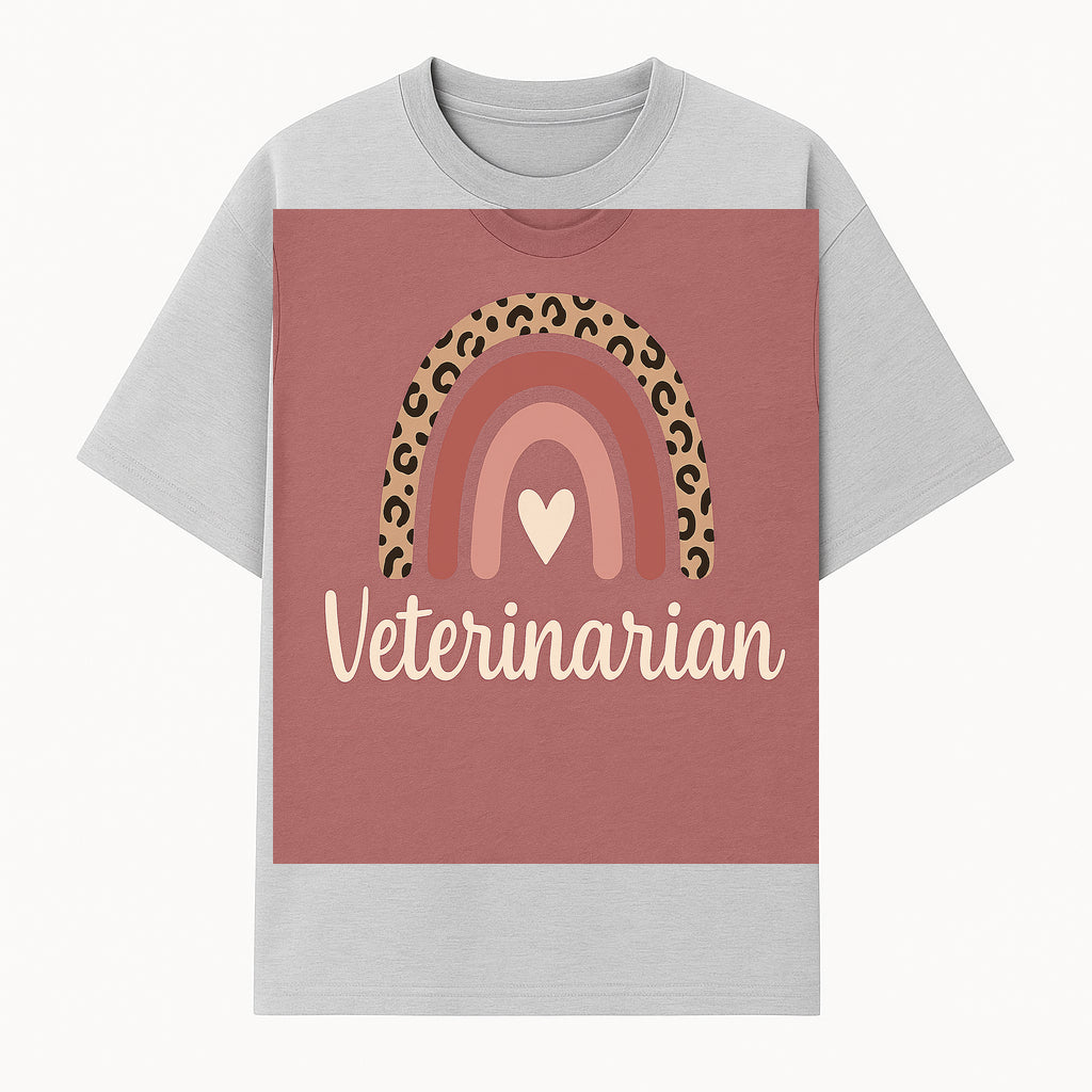 Veterinarian Rainbow Graphic Tee | Cute Animal Lover Shirt | Leopard Print Design | Pet Care Apparel | Gifts for Vet Professionals - T-shirt 1758347433567.jpg