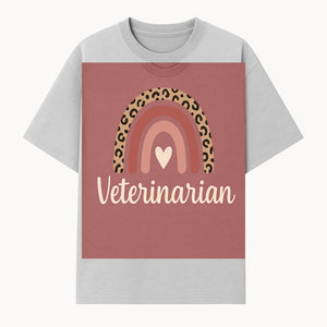 Veterinarian Rainbow Graphic Tee | Cute Animal Lover Shirt | Leopard Print Design | Pet Care Apparel | Gifts for Vet Professionals - T-shirt 1758347433567.jpg
