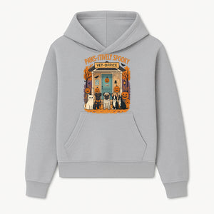 Paws-itively Spooky Vet Office Halloween Greeting Card with Cute Cats and Dogs, Pumpkin Decor, Perfect for Pet Lovers - Hoodie 1758347433567.jpg
