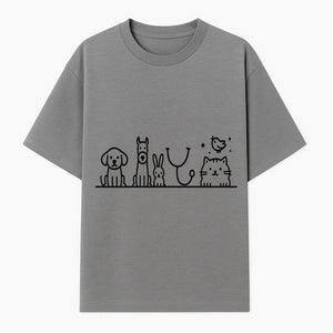 Cute Animal Clinic Logo with Dog, Cat, Rabbit, Stethoscope - Pet Care Illustration for Veterinarians and Animal Lovers - T-shirt 1758347433755.jpg