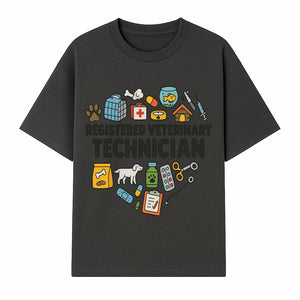 Registered Veterinary Technician Art Print - Pet Care, Animal Health, Veterinary Tools, Cute Dog & Cat Theme Decor - T-shirt 1758347433783.jpg