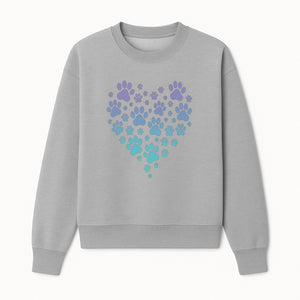 Heart-Shaped Paw Print Wall Art - Cute Pet Lover Decor for Dog and Cat Owners - Pastel Animal Design - Sweatshirt 1758347433793.jpg