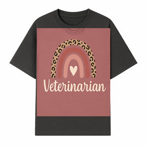 Veterinarian Rainbow Graphic Tee | Cute Animal Lover Shirt | Leopard Print Design | Pet Care Apparel | Gifts for Vet Professionals - T-shirt 1758347433865.jpg