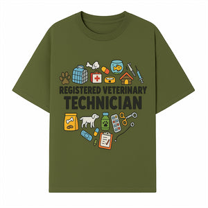 Registered Veterinary Technician Art Print - Pet Care, Animal Health, Veterinary Tools, Cute Dog & Cat Theme Decor - T-shirt 1758347433900.jpg