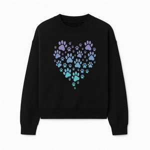 Heart-Shaped Paw Print Wall Art - Cute Pet Lover Decor for Dog and Cat Owners - Pastel Animal Design - Sweatshirt 1758347433927.jpg