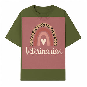 Veterinarian Rainbow Graphic Tee | Cute Animal Lover Shirt | Leopard Print Design | Pet Care Apparel | Gifts for Vet Professionals - T-shirt 1758347434017.jpg