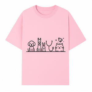 Cute Animal Clinic Logo with Dog, Cat, Rabbit, Stethoscope - Pet Care Illustration for Veterinarians and Animal Lovers - T-shirt 1758347434019.jpg
