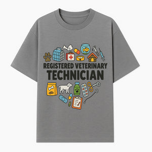 Registered Veterinary Technician Art Print - Pet Care, Animal Health, Veterinary Tools, Cute Dog & Cat Theme Decor - T-shirt 1758347434047.jpg